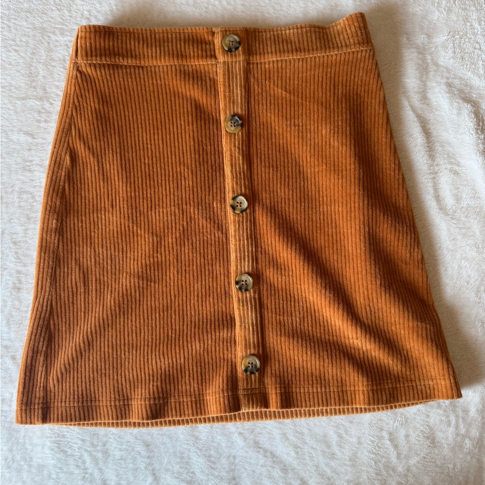 Wallflower Rust Corduroy Mini Skirt
